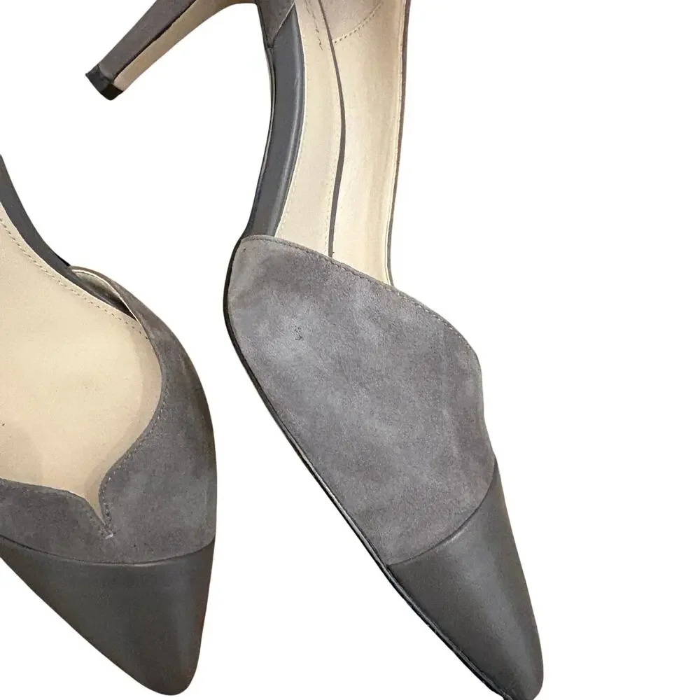 Cole Haan Grey Suede and Leather D’Orsay Heels 8 - Picture 5 of 9
